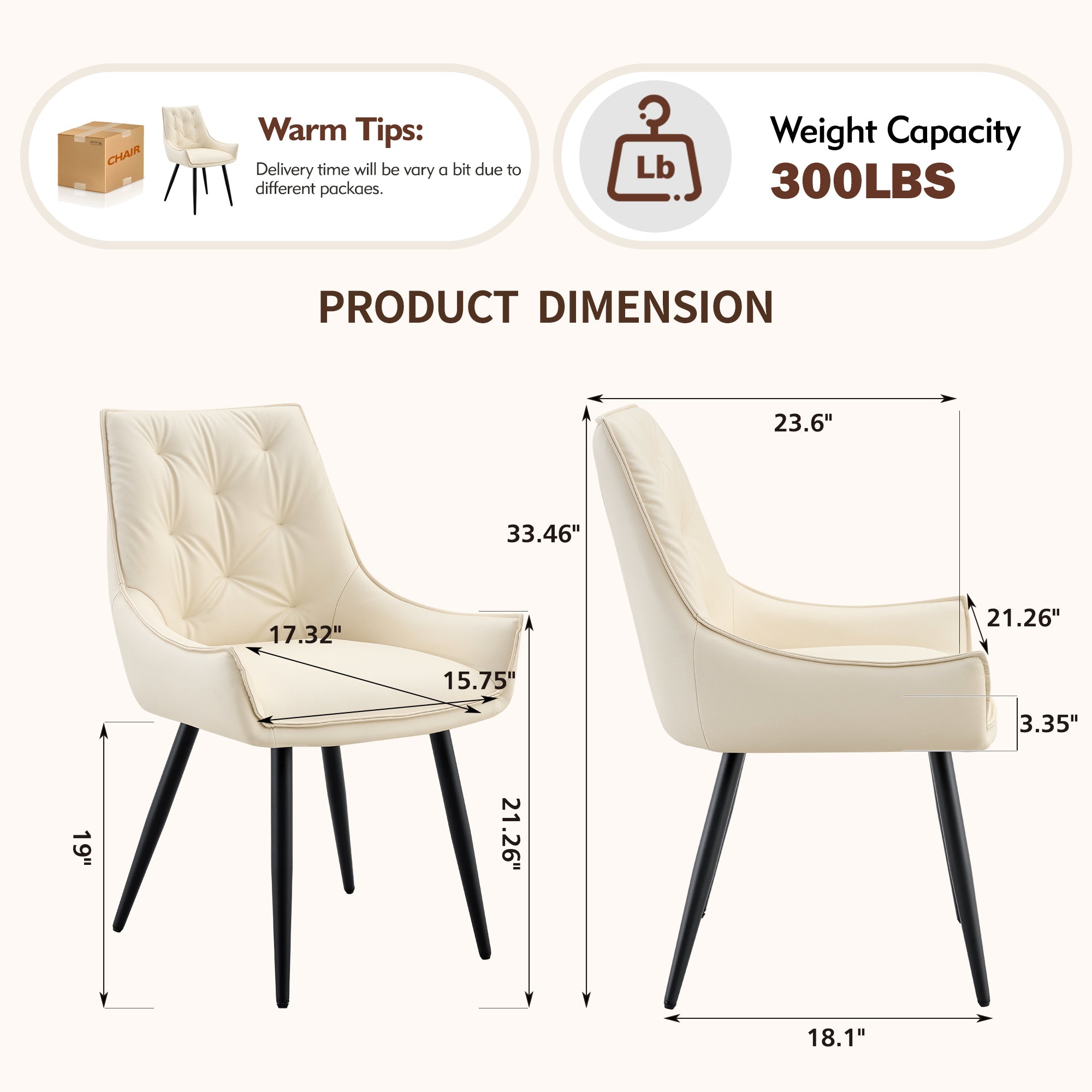 Commercial-Grade Off-White Faux Leather Dining Chairs, Metal Kitchen Chairs with Gold Mesh Design & Black Sanded Legs, Upholstered Flat Back for Dining Rooms & Hospitality Spaces (Set of 2)